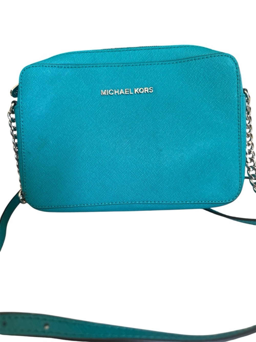 Michael Kors Jet Set Teal Saffiano Crossbody Bag